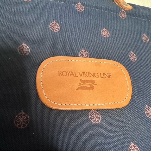 Royal Viking Line Cruise Line Large Canvas Leather Tote Travel Bag - Picture 7 of 16